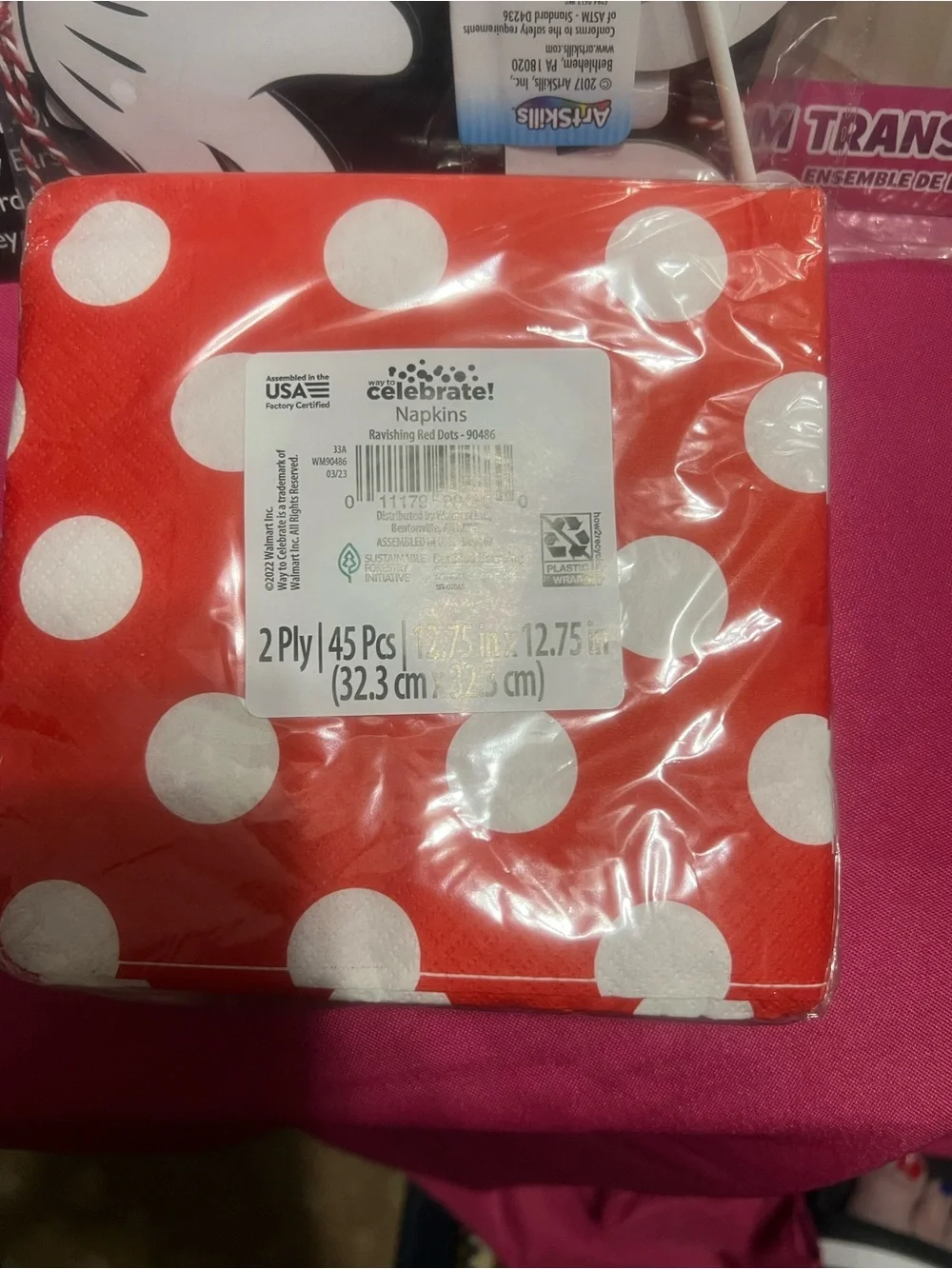 Disney Mickey Mouse Red and White Polka Dot Party Decor Kit